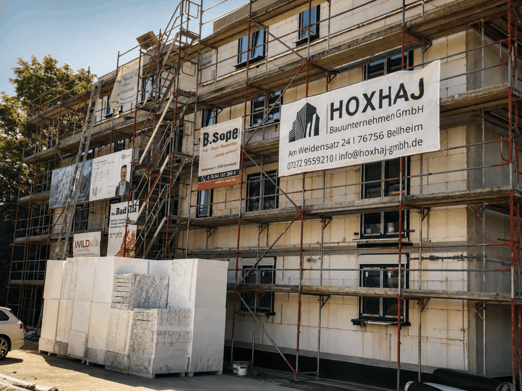 Wohnbau Steinen,Steinen,Bauprojekt,Hochbau,Trockenbau,Baustelle,Baufirma,bauunternehmen,hoxhaj